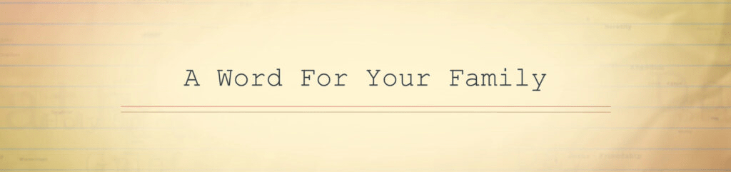 【致家庭的箴言】 不