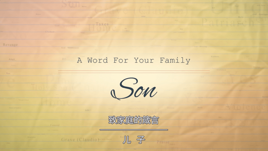 【致家庭的箴言】儿子/Son